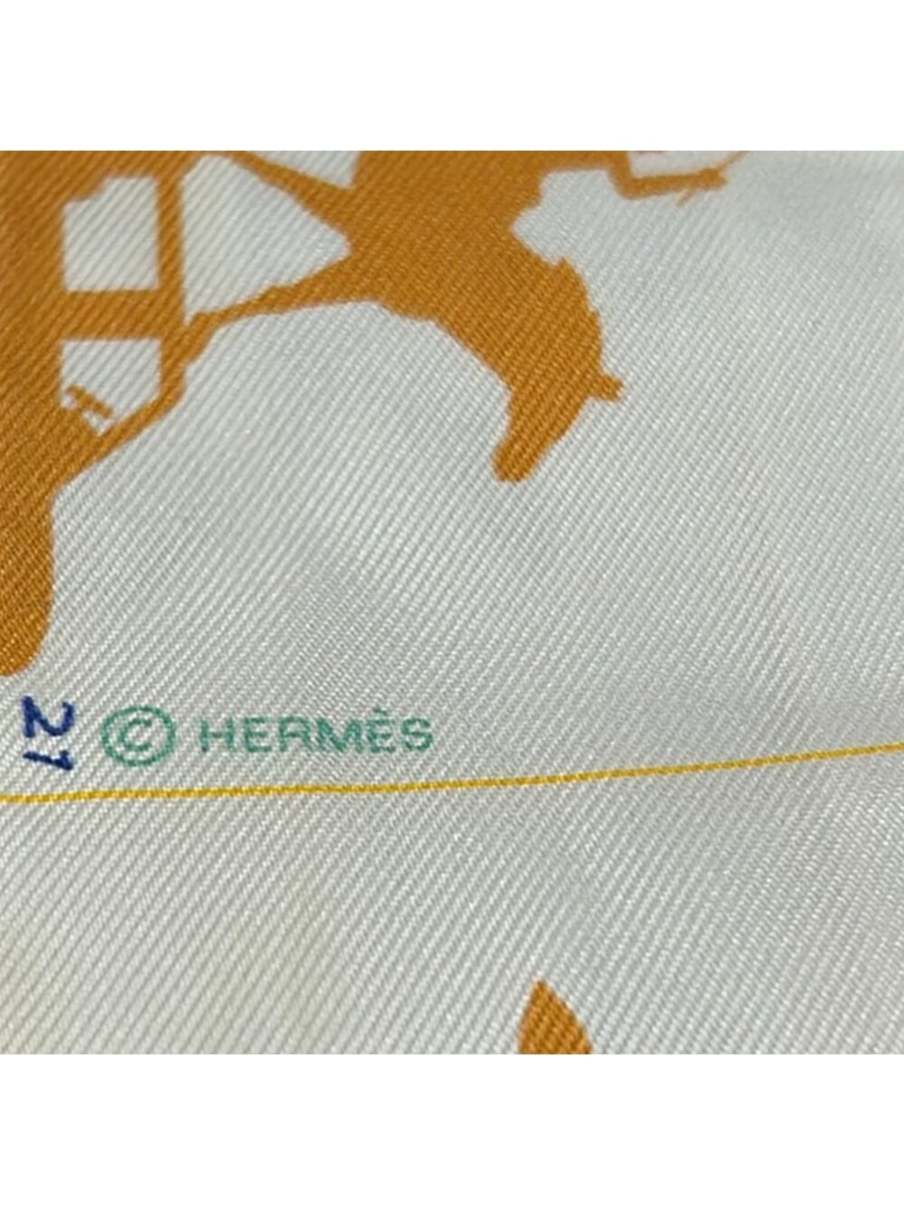 Hermes Scarf Twill White Multi Ribbon Parade - Picture 2 of 7